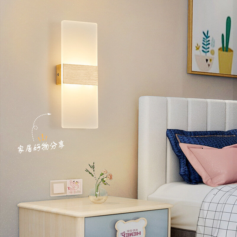 Lampu dinding samping tempat tidur, lampu LED kreatif Sangat Modern sederhana untuk latar belakang ruang tamu kamar tidur