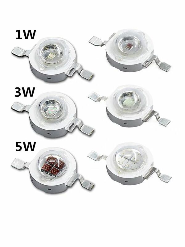 Bombillas de Chip de alta potencia, lámpara LED COB de 1W, 3W, 5W, 3V, 350MA, 750MA, blanco cálido, blanco, rojo, verde, azul, amarillo, 12 Uds., 50 Uds.