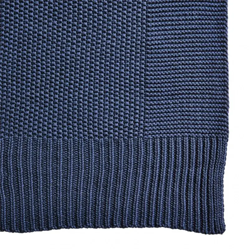 Better Homes & Gardens Solid Knit Throw, Indigo, 50" x 60"