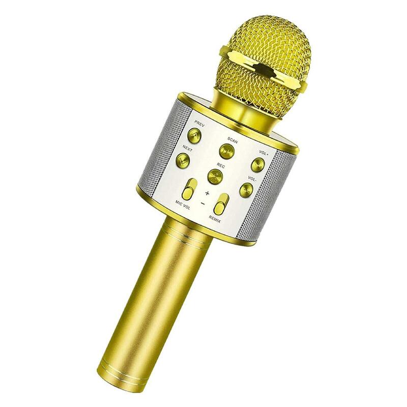 Microfono Karaoke palmare colore LED lampeggiante microfono altoparlante portatile wireless all-in-one Bluetooth KTV machine audio L5N7