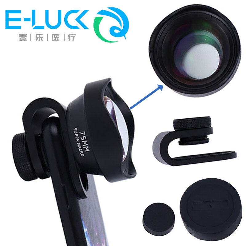 Lente de cámara de teléfono Macro profesional, lente de teléfono HD de rosca de 75MM con Clip para teléfono móvil iPhone