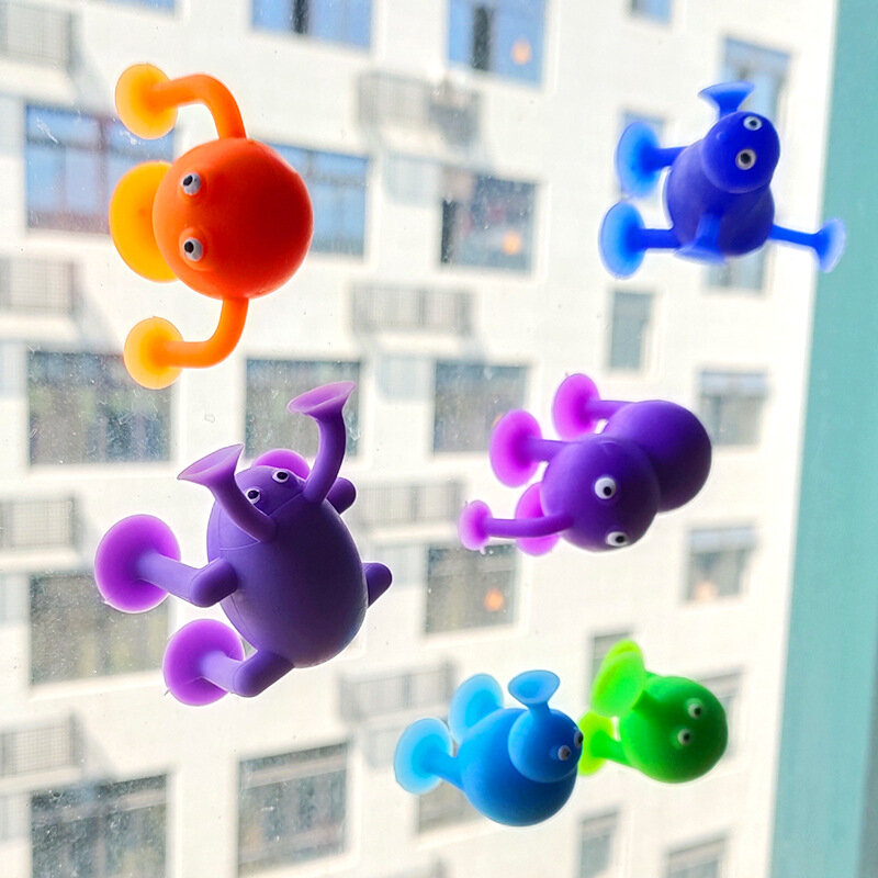 Przyssawki dla dzieci zestaw konstrukcyjny silikonowe klocki dziecięce naklejki na Puzzle ze zwierzętami zabawki do kąpieli do wanny