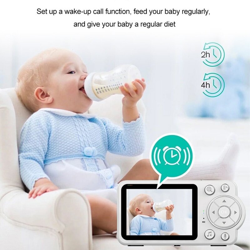Monitor bayi tanpa kabel, perlindungan keamanan kamera bayi pintar penglihatan malam Audio dua arah Video pengawasan 2.8 inci dalam ruangan