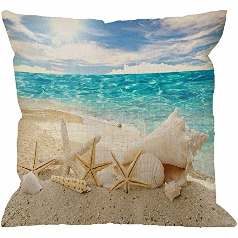 Praia estrela do mar travesseiro capa, capa de almofada quadrada, fronha padrão, casa sofá poltrona decorativa