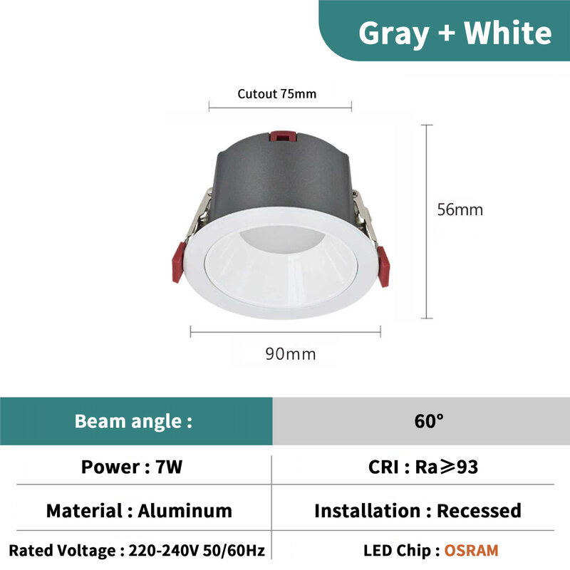 Smart Home lampu LED downlight dapat diredupkan, lampu Tuya Zigbee Anti silau ke bawah tepi sempit tanpa lampu utama perlengkapan pencahayaan komersial
