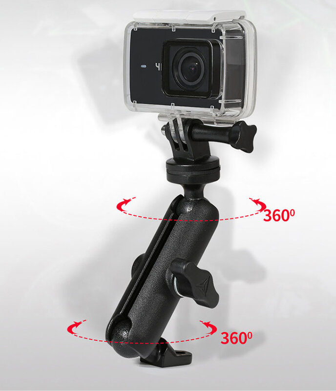 Dla Hero8/7/6/5/4/3 + kamery sportowe akcesorium 360 obracające się motocykl motor statyw lusterko kierownicy uchwyt mocujący