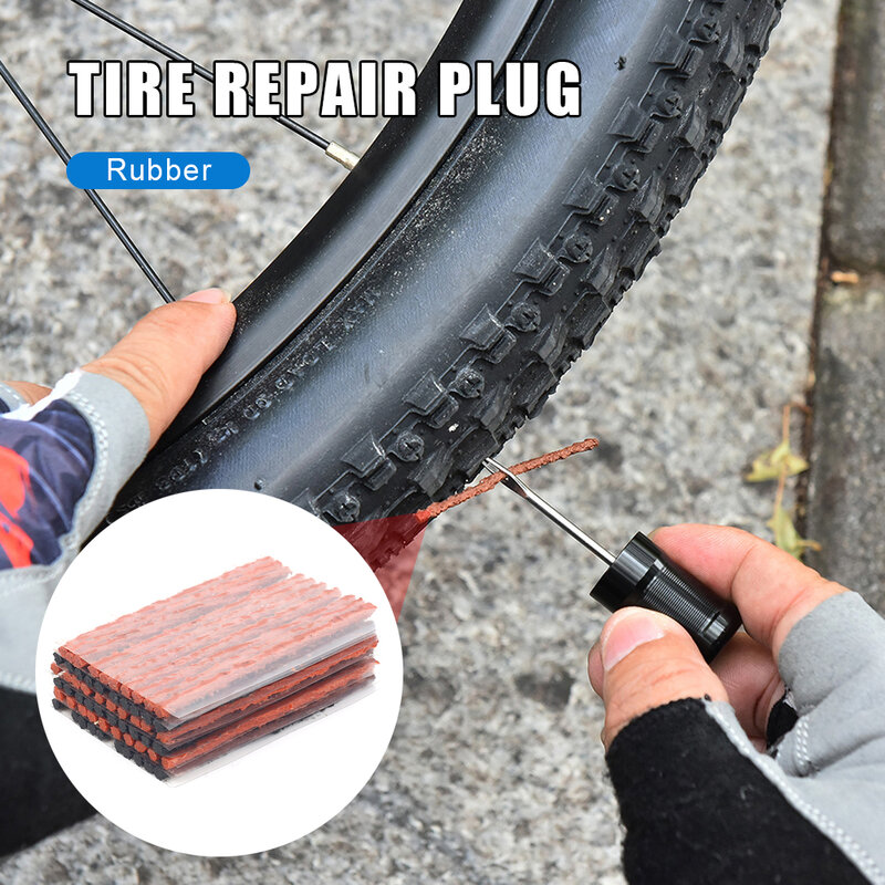 Tubeless pneu vedação Strip Plug, carro, bicicleta, reparação punção, reparação, reparação, Striscia di Tenuta, Spina, pneumático, 50pcs