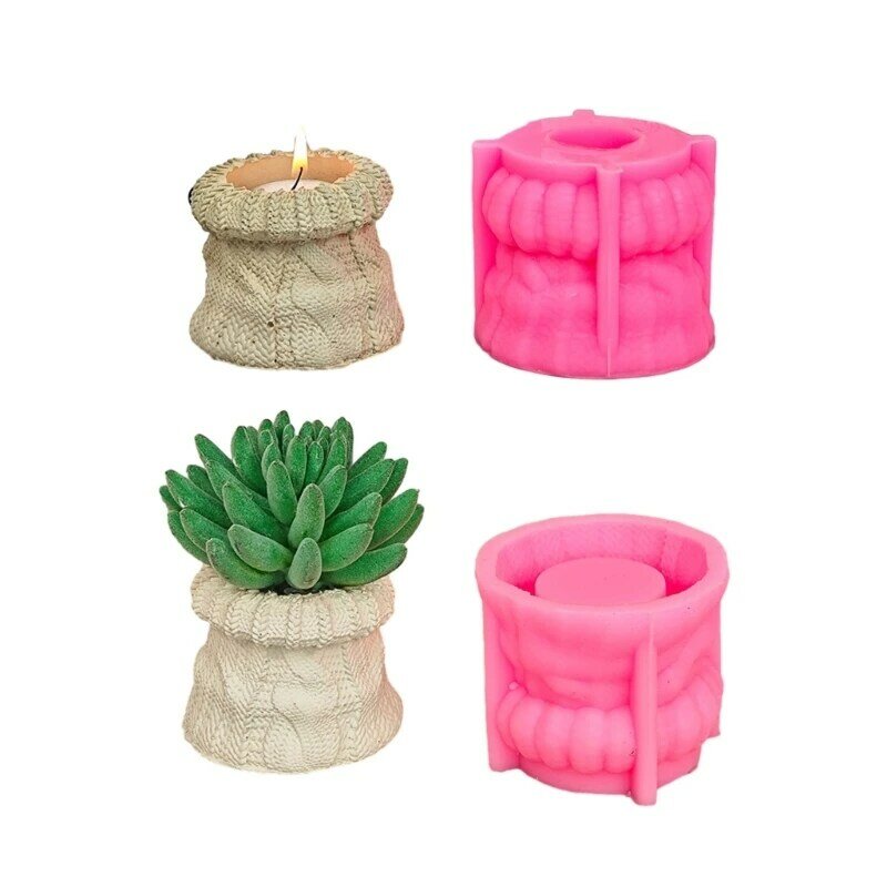 Silicone Crafts Moulds Paper Bag Shape Pen Holders Molds Candle Holders Mould Candlestick Mold DIY Hand-Making Accessory 517F