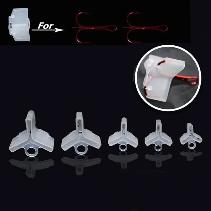 50pcs Treble Durable Lightweight Protector Hook Cover Accessories Caps Sleeves With Slots Tool Safety  Out Fishing