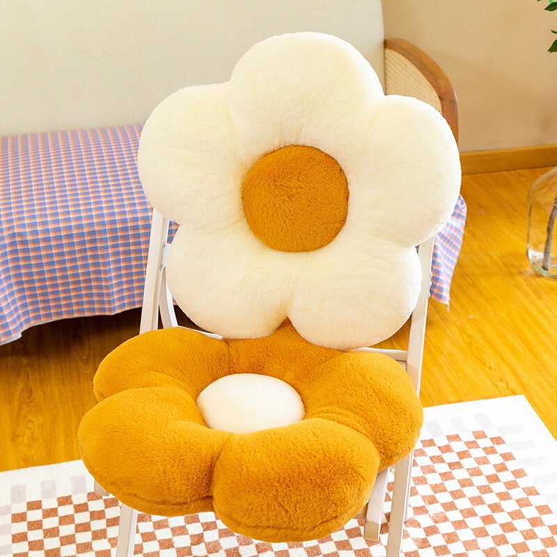 Cojín de felpa con forma de flor de Margarita para sofá, almohada de felpa para silla de oficina y hogar, 1 unidad