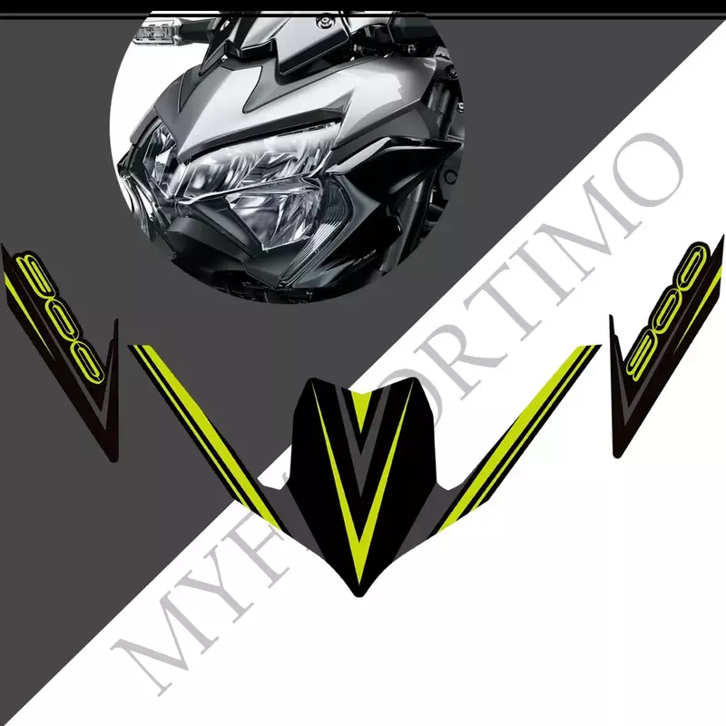 Motocicleta frente carenagem Fender adesivos, decalques, Kawasaki Z 900, Z900, 2015-2021