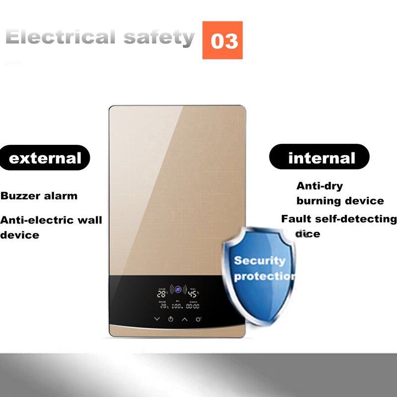 10KW Touch Panel Control Intelligent Electric Shower 10kw Factory Hot Shower Hot Water Heater