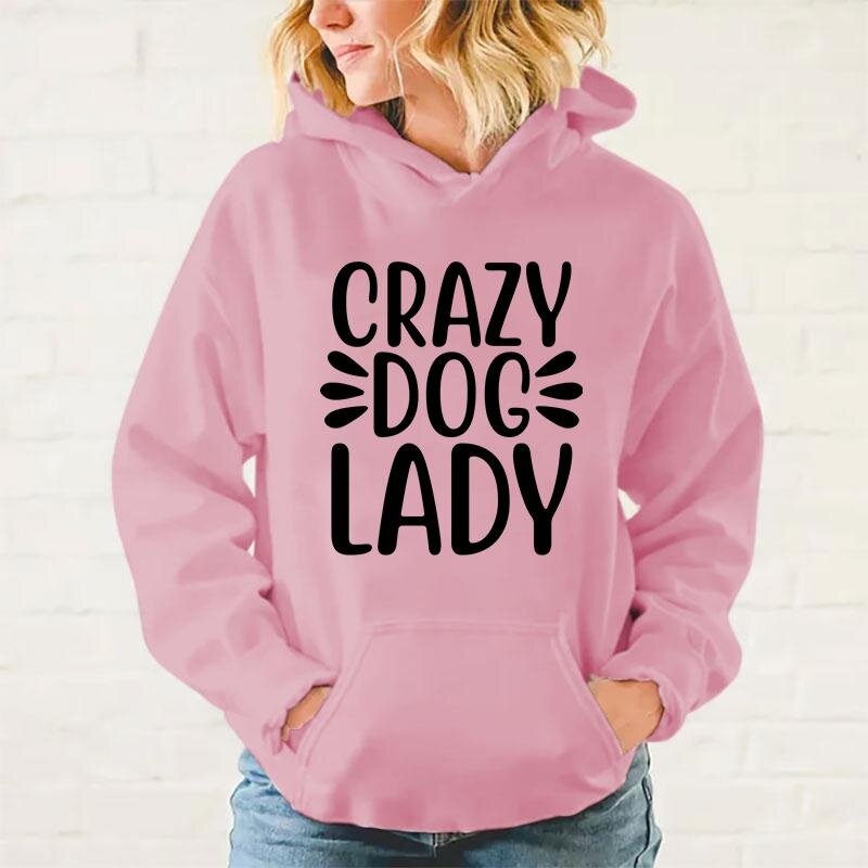 Толстовка с капюшоном Crazy Dog для мужчин и женщин, Свитера с принтом, пуловеры с капюшоном, худи с длинным рукавом в стиле унисекс, кофты для пар