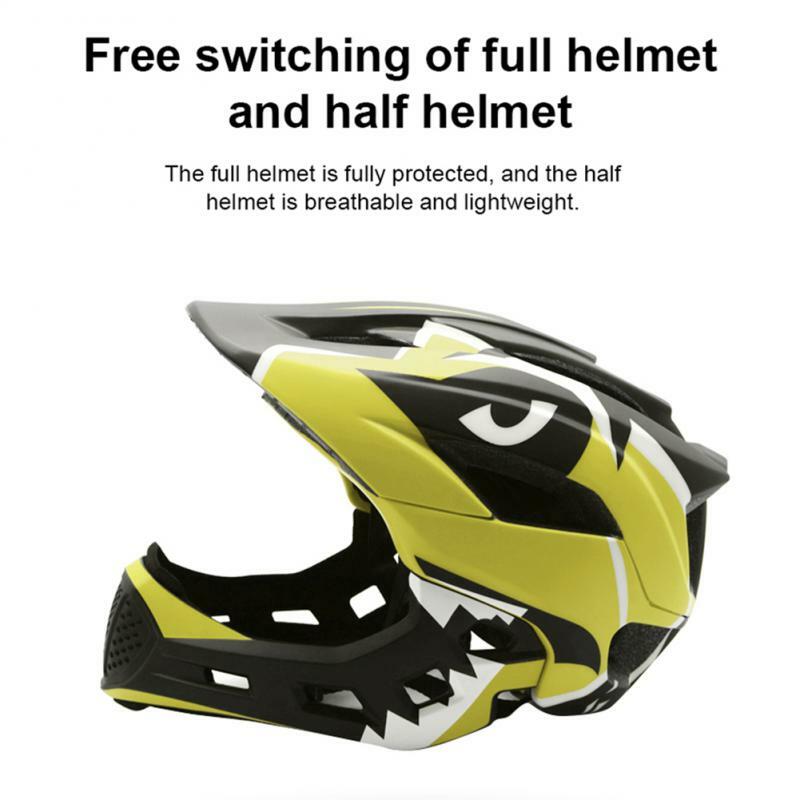 Lixada Kids Detachable Full Face Helmet Children Sports Safety Helmet for Cycling Skateboarding Roller Skating Helmet