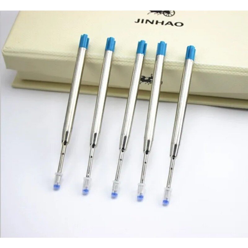 Recargas de caneta universal de tinta azul e preta, recargas de caneta ponta média de 0.7mm com 10 peças