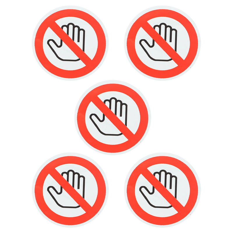 5 Vellen Veiligheidsbord Stickers Waarschuwingsplaat Zelfklevende Sticker Niet Aanraken Stickers Veiligheid Voorzichtigheid Peil En