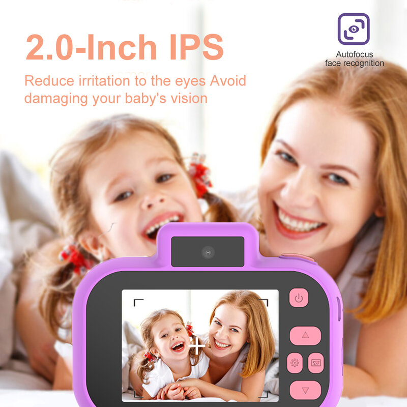 Children Camera Selfie 4000W Pixels 1080P HD Screen Blue PurPle Dual Cameras Kids  Electric Toys for Baby Camara Foto Infantil