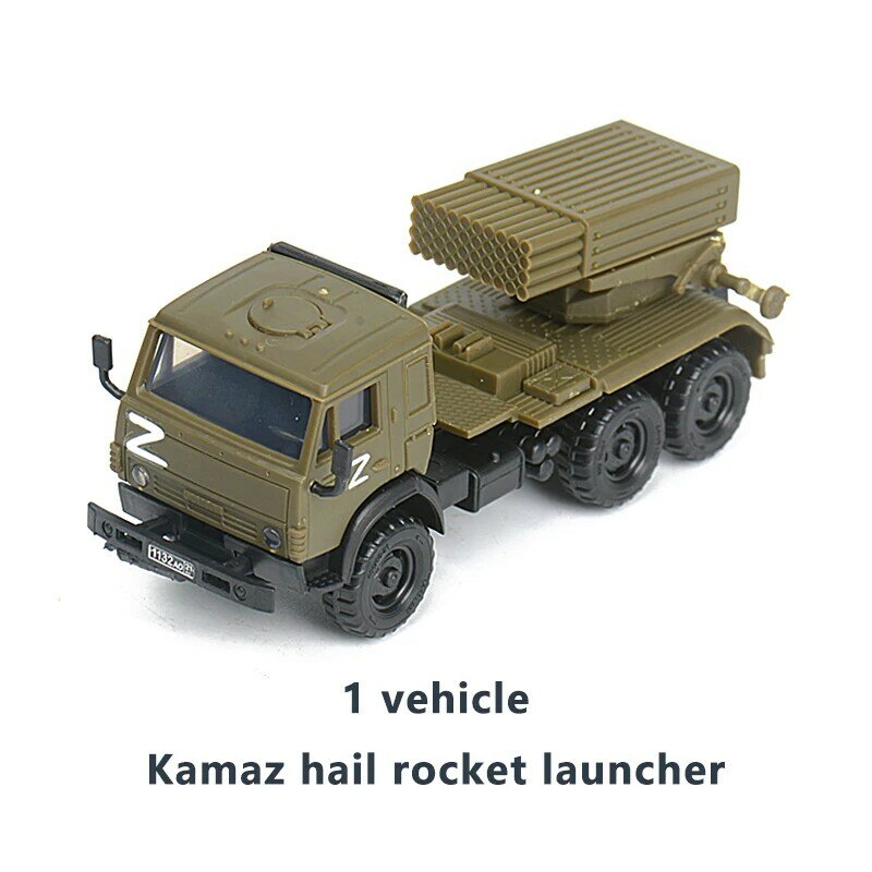 KAMAZ-5350ประกอบรถบรรทุกทหารรัสเซีย1/72โมเดลจรวดจำลองปืนใหญ่ของเล่นเด็กผู้ชาย