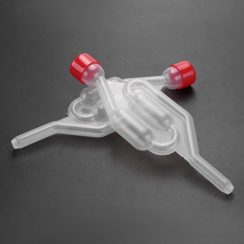 10 pezzi a forma di S Airlock Twin Bubble Grommet valvola di tenuta di scarico unidirezionale con valvola di sfiato del serbatoio per la produzione di vino in sughero