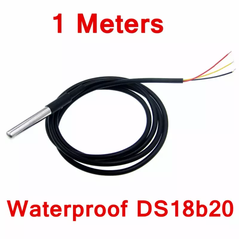 10PCS Waterproof 18B20 temperature probe temperature sensor Stainless steel package 1 meter/2meter/3meters wire (DS18B20)