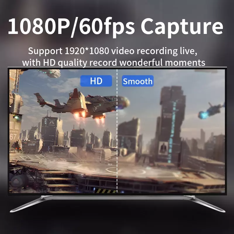 Unnexhaus- Carte d'acquisition vidéo USB 2.0, 4K 30Fps HDMI vers USB 1080P 60Fps, boîtier de diffusion en direct pour PS4 XBOX téléphone caméra