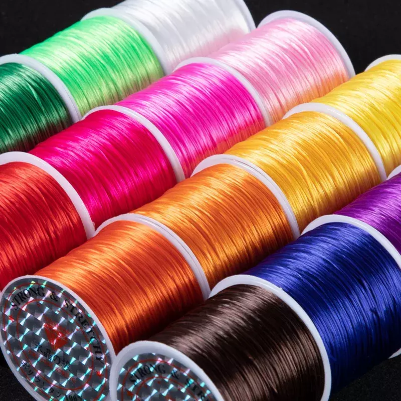 10yards/Roll 0.7mm colorato forte cavo di perline di cristallo elastico per gioielli che fanno bracciali fai da te collana di corde di filo elasticizzato