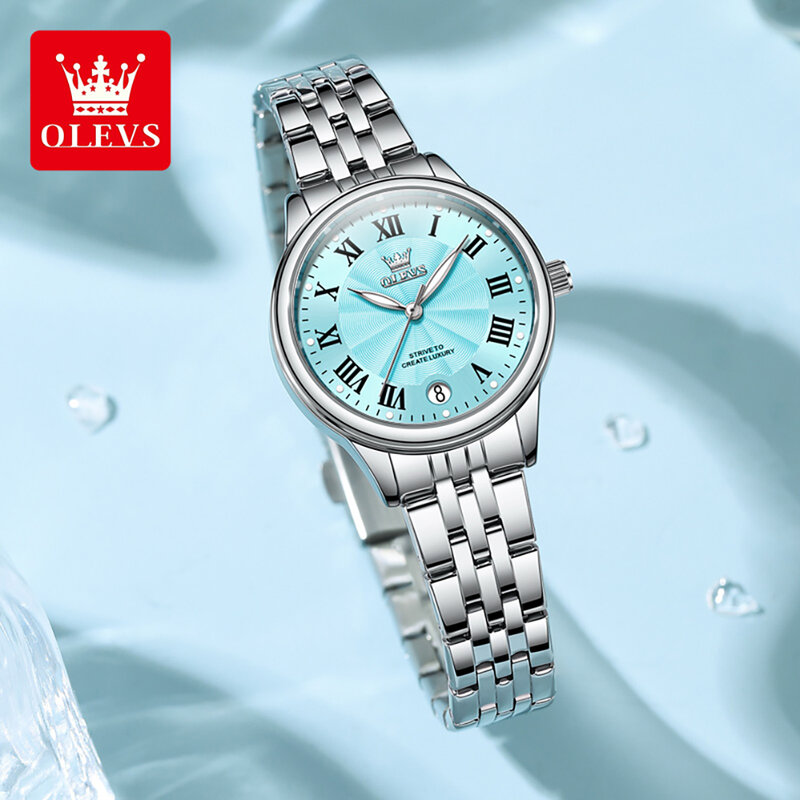 OLEVS Brand New luksusowy zegarek kwarcowy ze stali nierdzewnej dla kobiet wodoodporny świecący kalendarz modne zegarki damskie Montre Femme