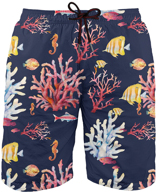 Asylvain Bañador con estampado 3D para hombre, pantalones cortos de baño, tablas de secado rápido con forro de malla, sobre la rodilla, pantalones cortos de playa masculinos
