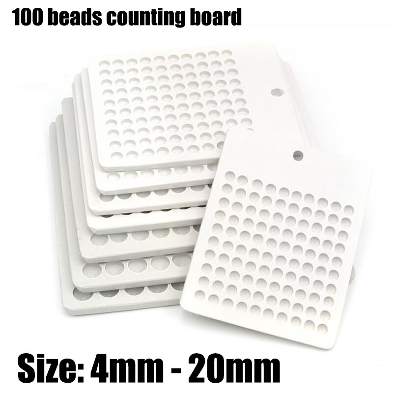 1pcs 100 Beads Plastic Bead Counter Board Contagem Rápida de Contas para Diâmetro 4mm - 20mm Contas Contagem