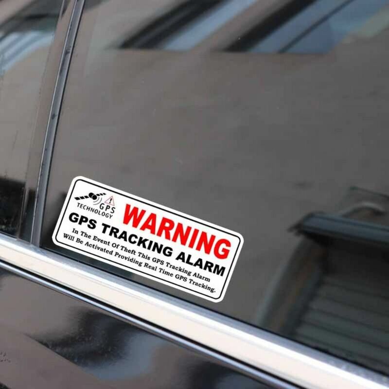 ملصق تحذير لتحديد المواقع لنافذة السيارة ، ملصق مضاد للسرقة ، ملصق أمان مضاد للماء للسيارة ، أحمر وأسود ، 10x4 سنتيمتر ، 4 قطعة