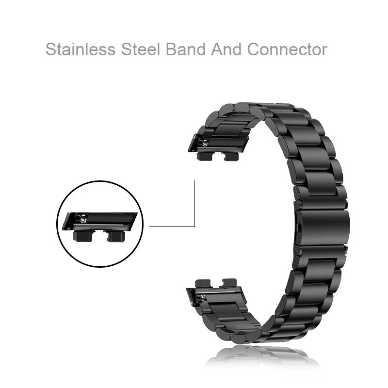 Gelang baja tahan karat untuk Huawei Band 9 gelang jam tangan gelang logam untuk Huawei Band 8 tali bisnis aksesori yang dapat diganti