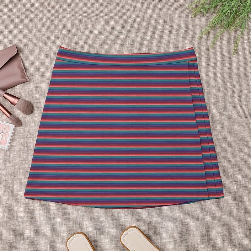 Muted pelangi garis Horizontal pada Berry rok Mini gaun musim panas untuk wanita gaun 2023 2023 wanita musim panas