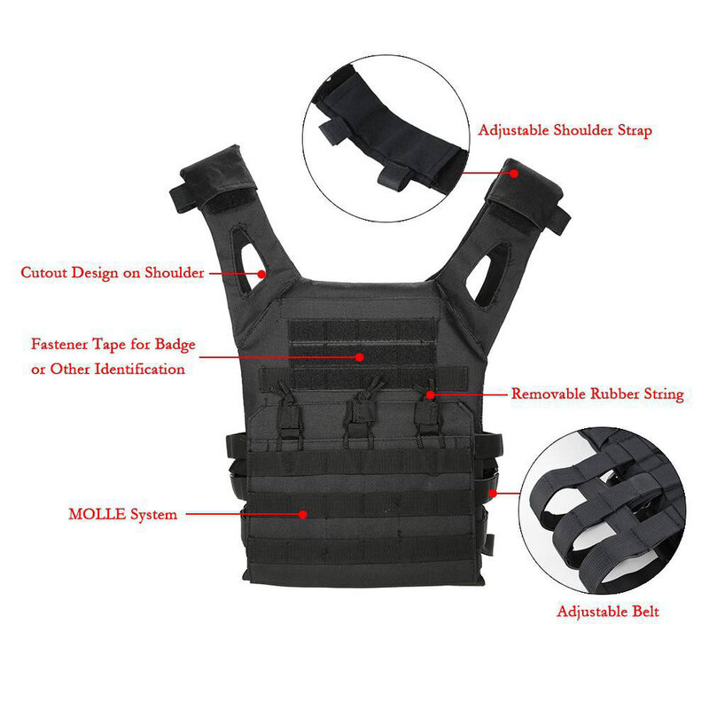 ทหารอุปกรณ์ยุทธวิธี CS Field เสื้อกั๊ก MOLLE JPC ร่างกายเสื้อกั๊กเกราะ Plate Carrier Vest นิตยสารหน้าอก Rig Airsoft Paintball Gear