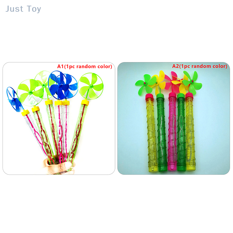 1pc New Five-leaf Windmill Multicolor Bubble Stick Beach Color Soap Bubble Spray Bubble Stick For Children Toys