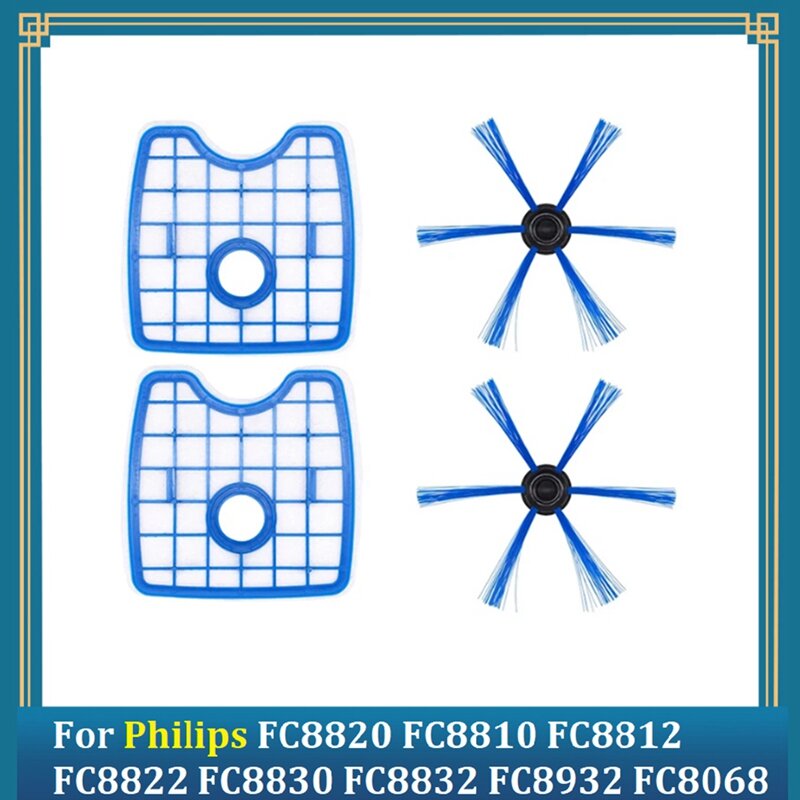 Filter Zijborstel Voor Fc8820 Fc8810 Fc8812 Fc8822 Fc8830 Fc8832 Fc8932 Fc8068 Robotstofzuiger Vervanging
