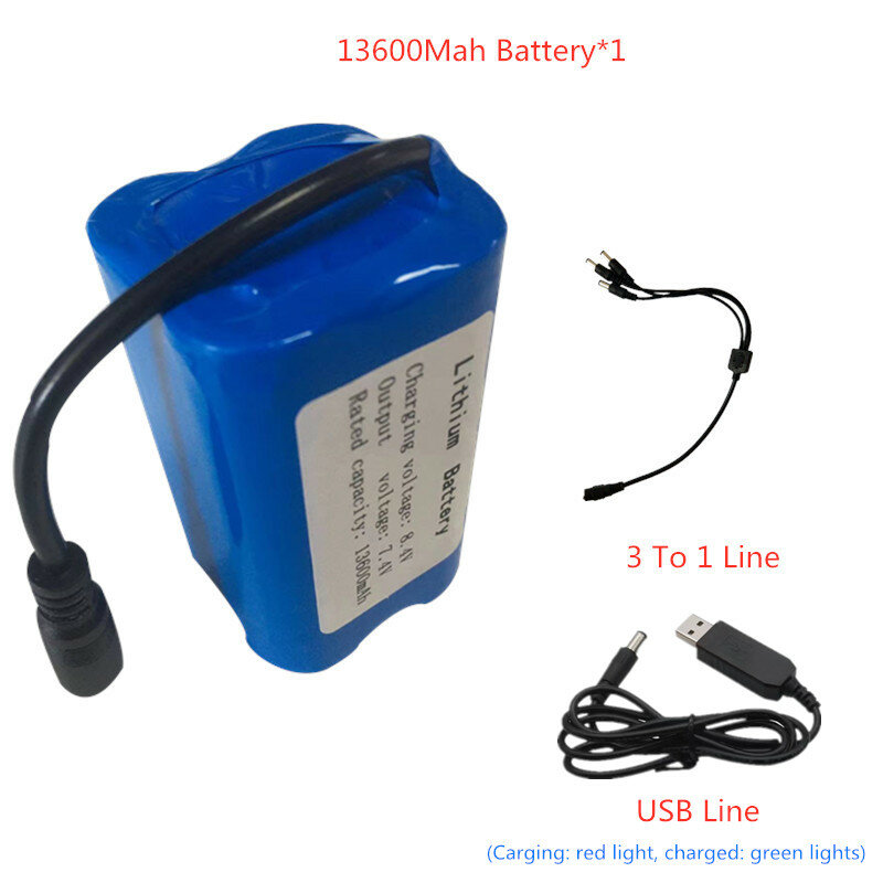 7.4V 13600Mah 6800Mah Battery For V020 V900 2011-5 V007 C18 H18 V18 D18B FX88 Remote Control RC Fishing Bait Boat Battery Parts