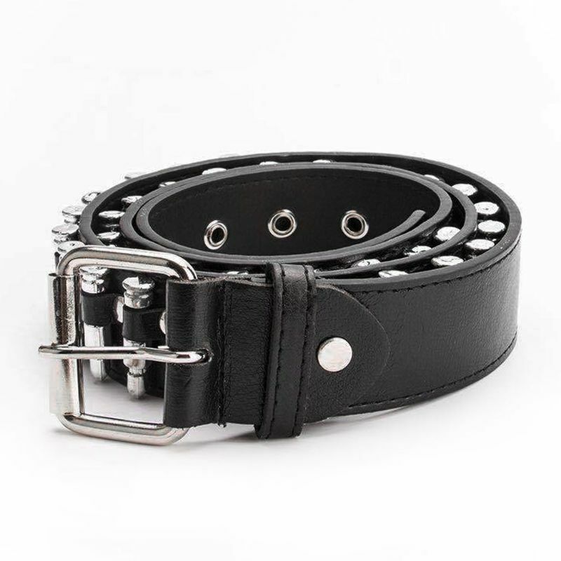 Cintura sexy con cinturino in catena in ecopelle con decorazione in lega D46A