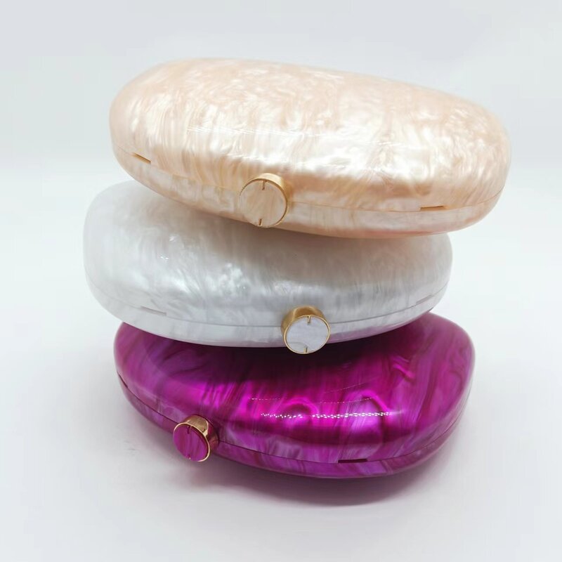 Bolso de mano con patrón de mármol y perlas para mujer, Mini billetera de diseñador de lujo con caja acrílica para fiesta de boda