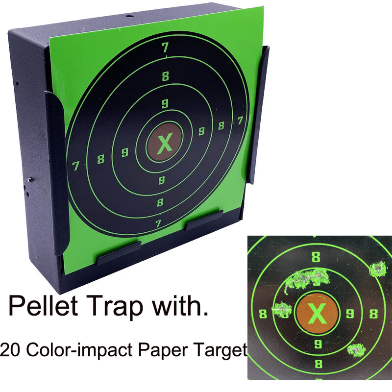 5.50"*5.50"(14cmx14cm) Square Black Pellet Trap & Shooting Target for Airgun, AirRifle, Pellet Gun, Steel & Plastic BBs