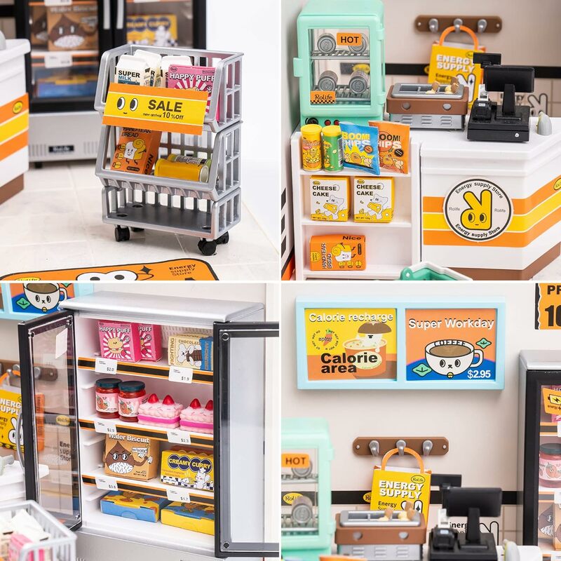 Robot ime DIY Miniatur Puppenhaus Kit mit Zubehör Modell Supply Store Kit mit führte, um anständige Geburtstags geschenk zu bauen