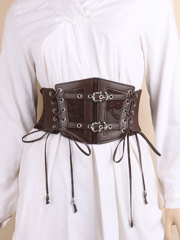 Кружевной эластичный Ретро ремень с пряжкой с язычком женский ремень с веревкой широкий многоразмерный ремень для женщин на рубашку платье корсет