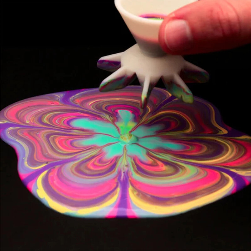 Narzędzie Mini obraz z motywem kwiatowym z żywicy DIY akryl rozdzielacz z dzielonym kubkiem do wylania farby 7 nóg lejek