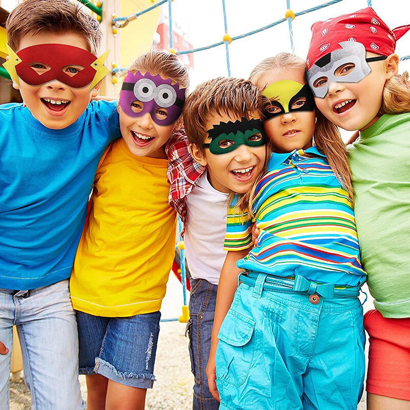 子供のためのハロウィーンのスーパーヒーローマスク,10ピース/ロットの衣装,誕生日パーティー,コスプレ,ギフト,アイデア