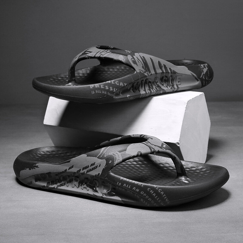 Sandali da spiaggia all'aperto da uomo nuovi estivi pantofole moda stampate pantofole da uomo sandali piatti casa infradito Casual antiscivolo