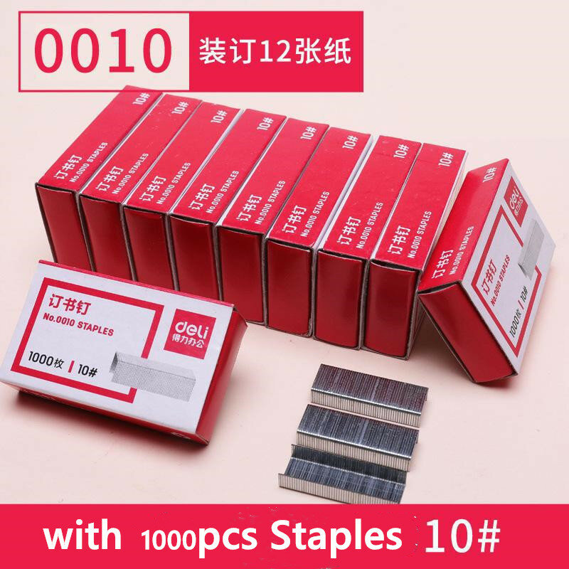 1000pcs Staples Set 10# 12# 24/6 Stainless Steel Staple Nails for Stapler Binder Stationery Office School Binding Accessories