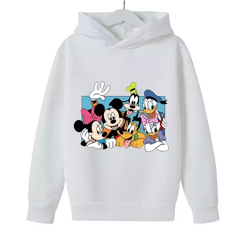 Disney-Sudadera con capucha para niño y niña, suéter con estampado de Mickey Mouse y Pato Donald, ropa de moda para exteriores, 2024