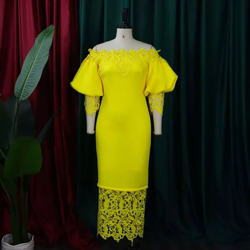 2024 Sommer afrikanische Kleider für Frauen Club Outfits Dashiki Ankara Abend party Robe Femme Spitze Bodycon Kleid Afrika Kleidung