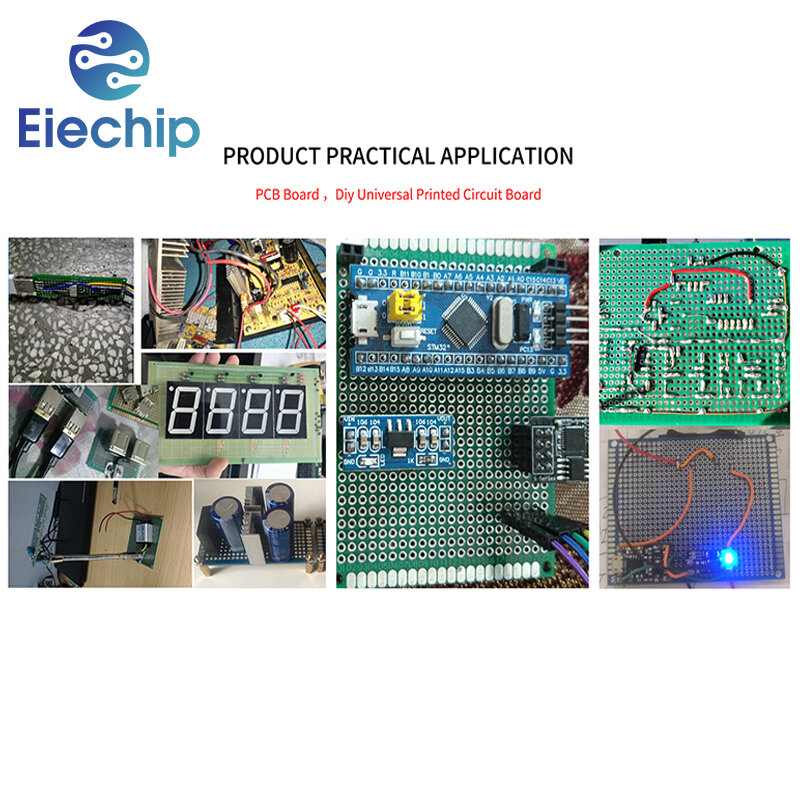 PCB Board único lado protótipo verde, DIY placas de circuito, PCB Universal Board, Kit eletrônico, 5x7cm, 10pcs