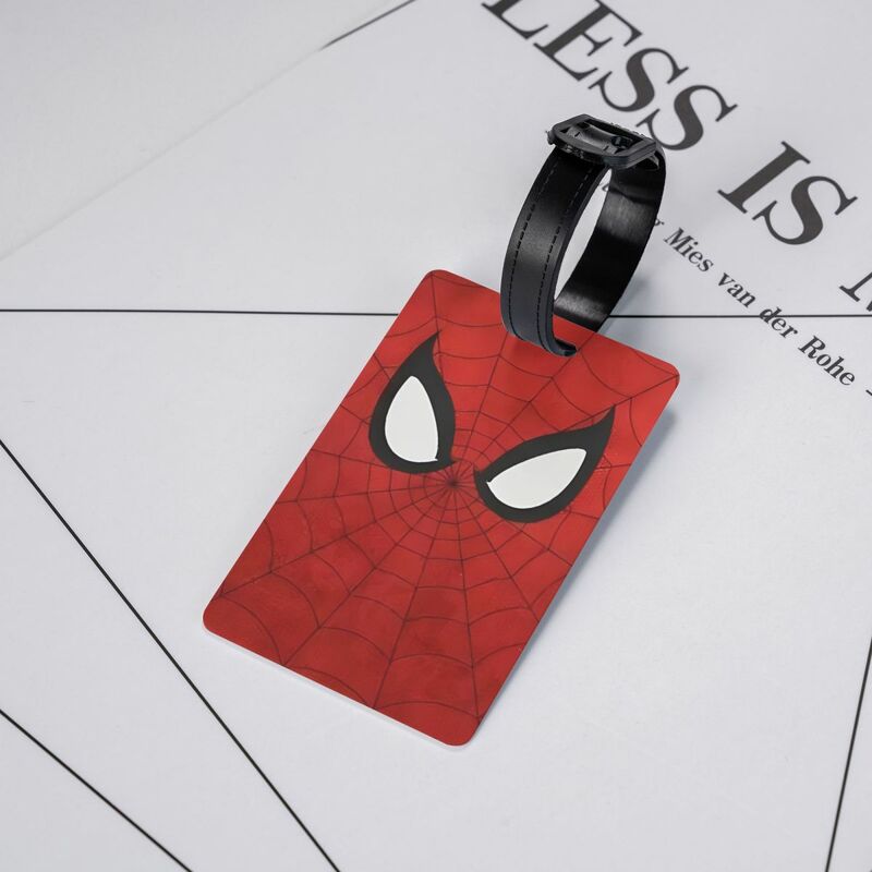 Etiqueta de equipaje de superhéroe Spiderman Spiderverse, accesorios de viaje para maleta, etiqueta para bolsa de equipaje, etiquetas para Nombre, dirección de identificación