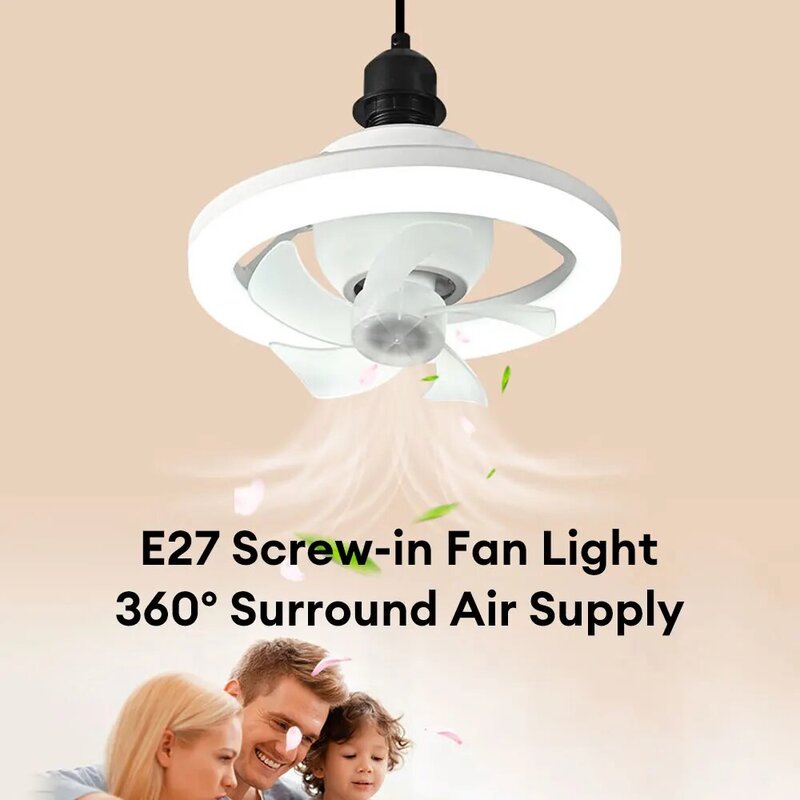 360°Rotating Smart 3-In-1 Ceiling Fan Lights With Remote Control 3-Speed E27 Ac85-265V Lighting For Bedroom Living Room Lighting